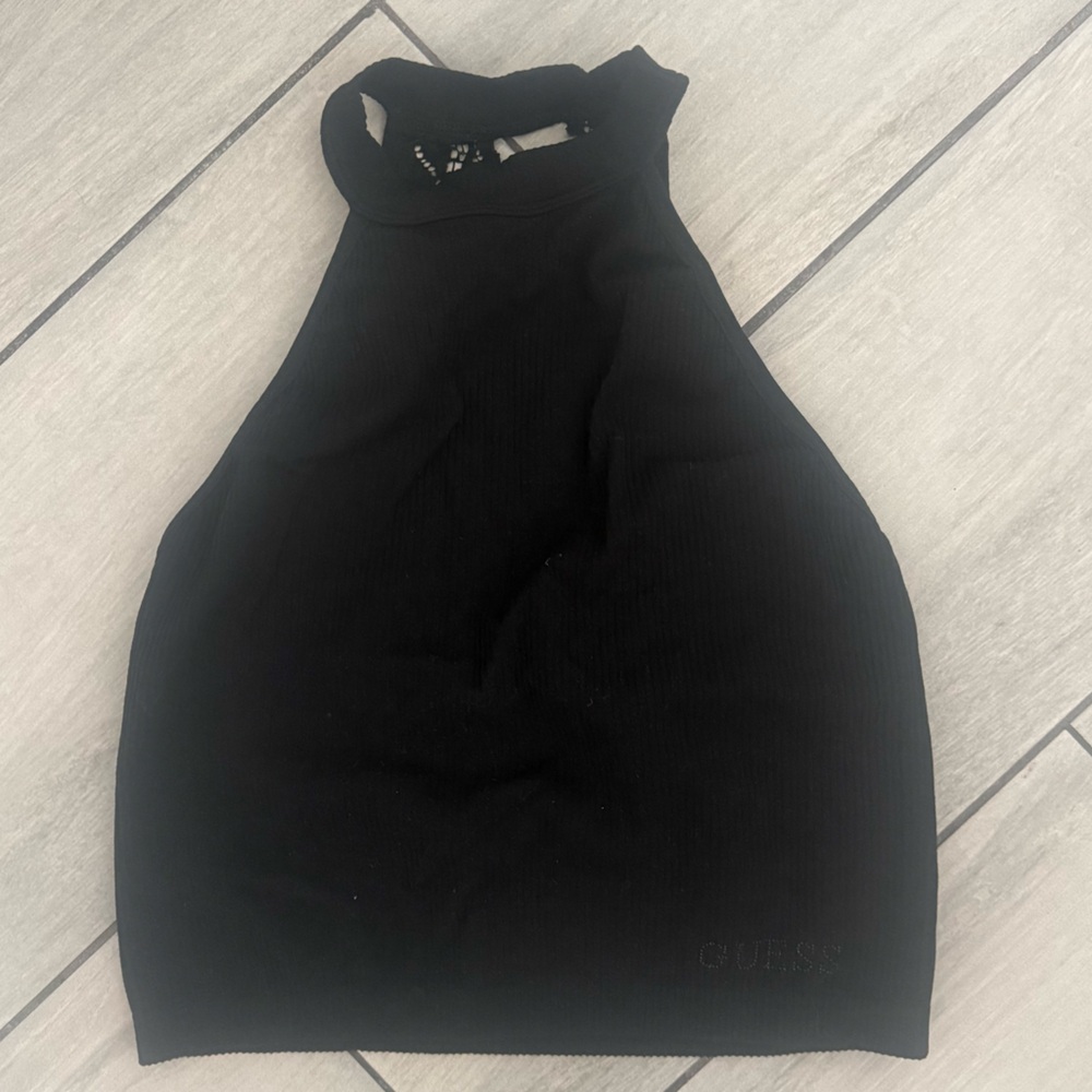 Guess Elegant Black Halter Top Black Size M